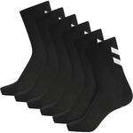 hummel hmlCHEVRON 6-PACK SOCKS, BLACK/BLACK, 14