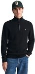 Gant Herren Cotton Pique Halfzip Pullover, Black, Standard