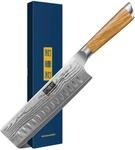 HOSHANHO Damast Nakiri Messer 16.5cm, scharfes K&uuml;chenmesser f&uuml;r Gem&uuml;se 