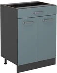 Vicco K&uuml;chenunterschrank R-Line, Blau-Grau, 60 cm