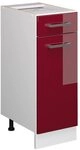 Vicco K&uuml;chenunterschrank R-Line, Rot Hochglanz, 30 cm ohne Arbeitsplatte, zur...