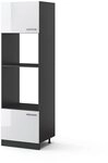Vicco Mikrowellenschrank R-Line, Wei&szlig; Hochglanz, 60 cm, zur freien Kombination