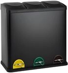SVITA TC3X20 Treteimer 60 Liter 3x20L dreifach XXL Abfalleimer 3er-M&uuml;lleimer