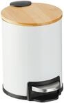 Relaxdays M&uuml;lleimer Bad, 3 l, Kosmetikeimer Absenkautomatik, Bambusdeckel,