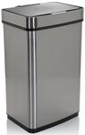 hjh OFFICE 830045 M&uuml;lleimer mit Sensor 60L CLEAN IV Edelstahl Silber Automatik