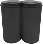 M&uuml;lleimer 50 Liter (2x25) in schwarz mit praktischem Klappverschluss |...