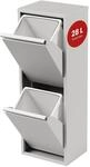 [en.casa] M&uuml;lltrennsystem Sollentuna M&uuml;lleimer 2 F&auml;cher K&uuml;che 2 x 14 L
