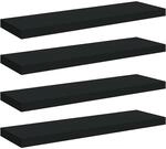 vidaXL Wandregal 4 St&uuml;ck schwarz 80 x 23,5 x 3,8 cm MDF