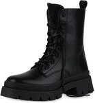 VAN HILL Damen Leicht Gef&uuml;ttert Schn&uuml;rstiefeletten Stiefeletten Blockabsatz Schuhe