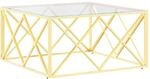 vidaXL Couchtisch 80x80x40 cm Edelstahl und Glas