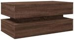 vidaXL Couchtisch mit LED-Leuchten Braun Eichen-Optik 90x50x40 cm