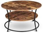 holz4home&reg; Couchtisch Lillie I Runder Wohnzimmertisch &Oslash;80cm I Zwei Ablagen I