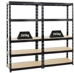 PROREGAL Mega Deal 2X Schwerlastregal Tiger Schwarz 180x90x45cm mit Fachlast...