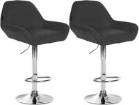 CLP 2er Set Barhocker h&ouml;henverstellbar Braga, mit Stoffbezug und R&uuml;ckenlehne,