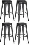 CLP 4er Set Barhocker Fletcher I Stapelbarer Tresenhocker Mit Bodenschonern Und