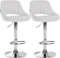 CLP Barhocker 2er Set h&ouml;henverstellbar mit Lehne Milet, Barst&uuml;hle gepolstert