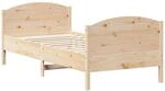vidaXL Massivholzbett, Holzbett Bett mit Kopfteil, Bettgestell mit Lattenrost,