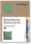 schlafgut Knitted Jersey Kissenbezug 80x80 cm Green Mid Uni weicher Premium