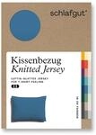 schlafgut Knitted Jersey Kissenbezug 70x90 cm Blue Mid Uni weicher Premium