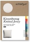 schlafgut Knitted Jersey Kissenbezug 80x80 cm Sand Light Uni weicher Premium