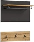 xonox.home - Garderobenpaneel Canu 80x73x27 cm in Basalt grau und Artisan -