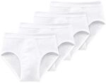 Schiesser Herren Slips, Feinripp, Wei&szlig;, 4er Pack (L / (6))