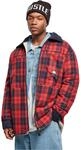 Southpole Herren Check Flannel Sherpa Jacket red, S
