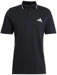 adidas Herren Essential Three Stripes Pique Polo Shirt, Black/White, XL