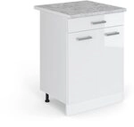 Vicco K&uuml;chenunterschrank R-Line, Wei&szlig; Hochglanz, 60 cm