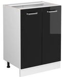 Vicco K&uuml;chenunterschrank R-Line, Schwarz Hochglanz, 60 cm