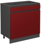 Vicco K&uuml;chenunterschrank R-Line, Rot, 80 cm | 2 Schubladen &middot; Ohne...