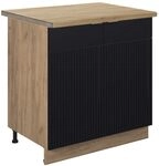 Vicco Sp&uuml;lenunterschrank Fame-Line, Schwarz gestreift, 80 cm
