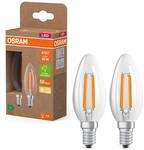 Osram LED Superstar Classic LED-Lampe B 40 in klassischer Minikerzenform, klarer