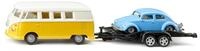Siku 2567, VW T1 Samba mit Transport-Anh&auml;nger und VW K&auml;fer, 1:50,