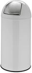 hjh OFFICE 741006 M&uuml;lleimer klein Push Wei&szlig; 35L Retro Abfallsammler mit...