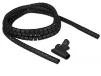 Delock Spiralschlauch mit Einziehwerkzeug 2,5 m x 15 mm schwarz