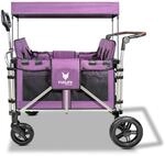 FUXTEC faltbarer Bollerwagen FX-CTXL900 Purpur - klappbar mit Dach, Vorder- und