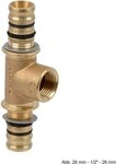 Geberit Mepla T-St&uuml;ck 90 Grd. m. IG 26 mm - 1/2" - 26 mm