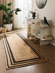 benuta Pure Jute Teppich Jutta - Schwarz 80x250 cm - Handgewebter Wohnzimmerteppich -