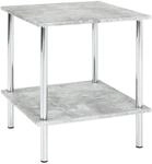 HAKU Beistelltisch betonoptik Chrom MDF Metall Couchtisch klein - Ma&szlig;e: B 39 x H 45