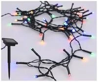 Spetebo Solar Draht Lichterkette bunt - 7 m / 50 LED - Deko Beleuchtung...