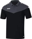 JAKO Herren Poloshirt Champ 2.0, Schwarz/Anthrazit, L