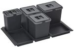 SOTECH Abfallsammler Draw 15+10+10+6L M&uuml;lleimer mit Deckel Abfallsystem