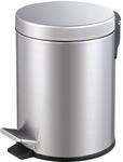 Primaster Treteimer Classic 5 l Edelstahl Kosmetikeimer Badeimer M&uuml;lleimer