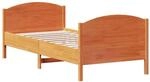 vidaXL Massivholzbett, Holzbett Bett mit Kopfteil, Bettgestell mit Lattenrost,