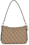 GUESS Eco Erica Top Zip Shoulder Bag Latte Logo