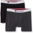 Champion Herren Retroshorts Seasonal Solid Color X2, Schwarz & Dunkelgrau Meliert,