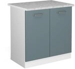 Vicco Sp&uuml;lenunterschrank R-Line, Blau-Grau, 80 cm, AP Marmor, zur freien...