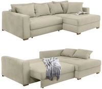 Dauerschlaf-Ecksofa mit Federkernpolsterung B288/T186/H86 cm, Bettkasten,