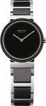 BERING Damen Quarz Uhr | Armbanduhr 29 mm silbernes Edelstahlgeh&auml;use und schwarzes